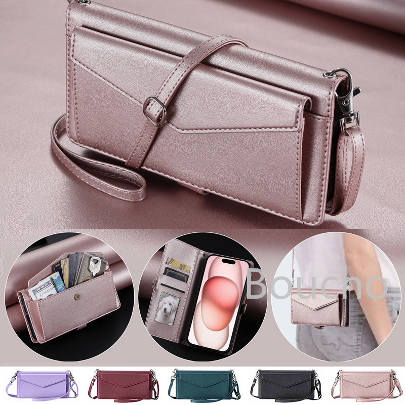 SAMSUNG สําหรับSamsung Galaxy A16 A06 M55 A15 A25 A35 A55 A05 A05S A14 A24 A34 A54 A13 A23 A53 A73 A32 4G 5Gหนังกระเป๋าสตางค์ช่องใส่การ์ดแม่เหล็กยาวเคสโทรศัพท์