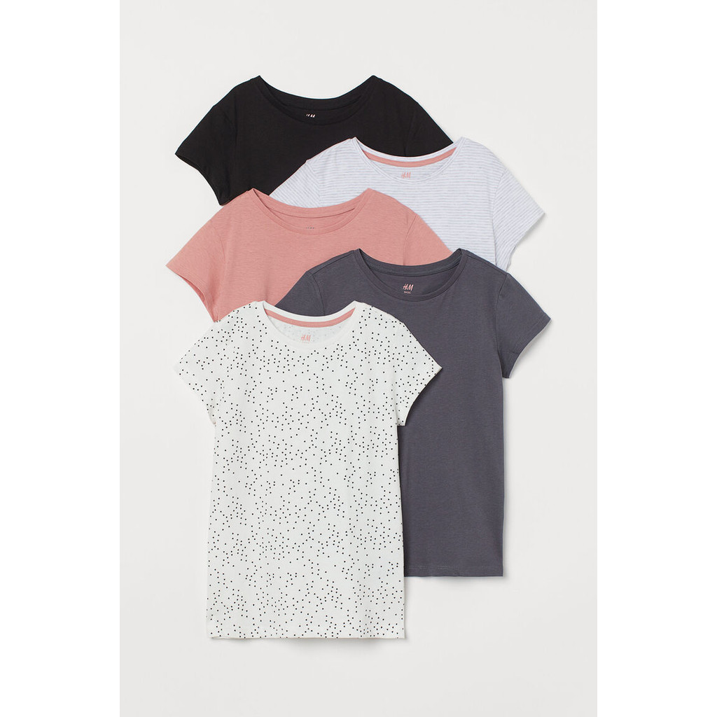 H&M(เอชแอนด์เอ็ม) เสื้อยืดผ้าคอตตอนแพ็ค 5 ชิ้น Girl 5-pack cotton T-shirts 0855196_9