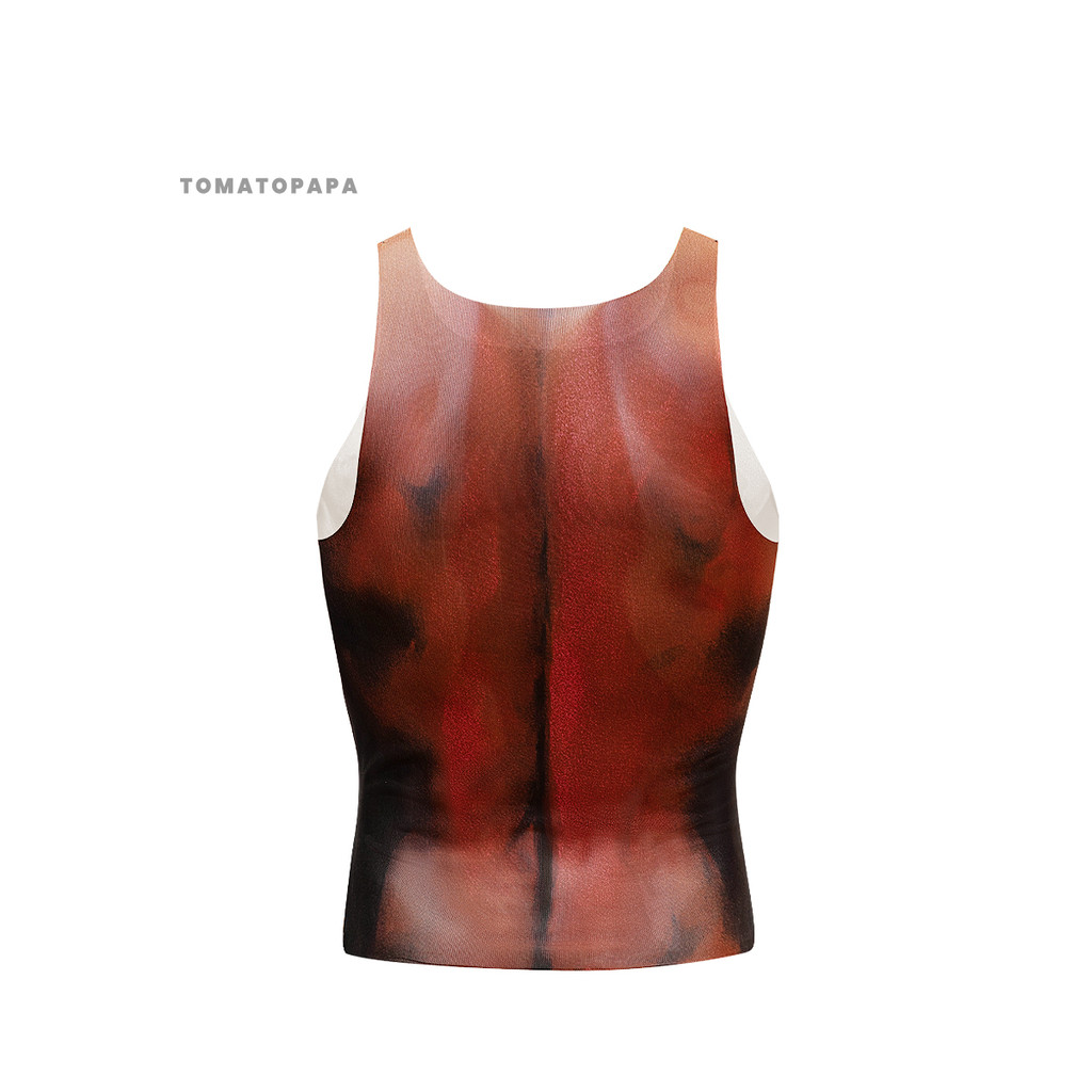 เสื้อยืดแบบอเมริกาย้อนยุค TOMATOPAPAA ลายการ์ตูนปีศาจสีแดง มีกล้ามเนื้อ ออกแบบมาสำหรับคนชอบสไตล์สมาร์ทด้วยเนื้อผ้านุ่มและยืดหยุ่น — صورة 3