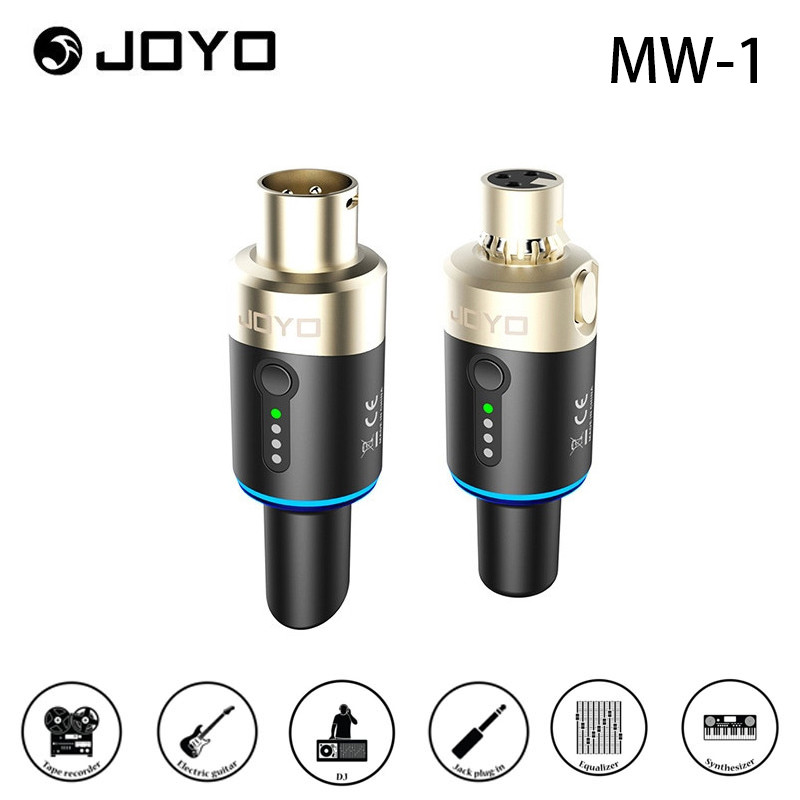 JOYO MW-1 5.8GHz ไมโครโฟนไร้สายระบบ 4 ช่องปลั๊ก XLR ไมโครโฟนอะแดปเตอร์ไร้สายแบบไดนามิกไมโครโฟนเครื่องส่งสัญญาณ MW 1