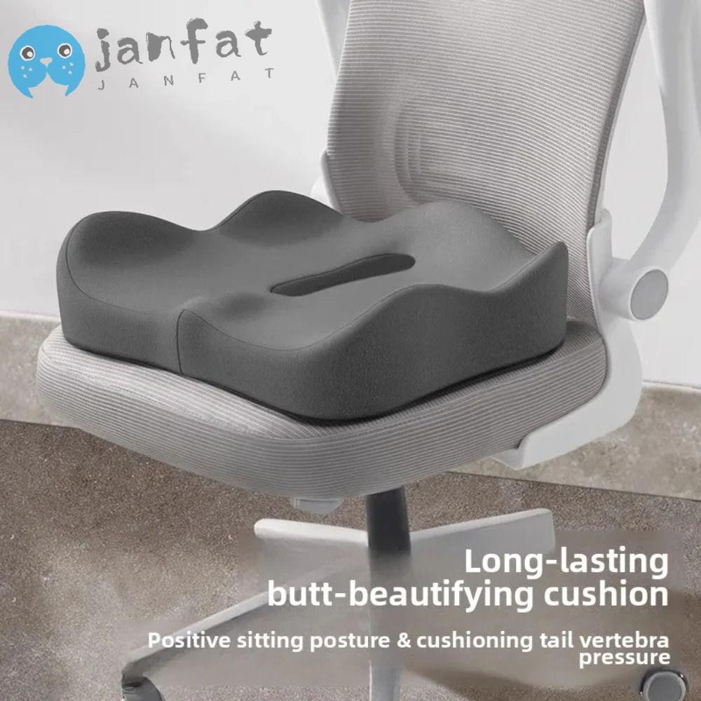 JANFAT เบาะรองนั่งรถยนต์,บรรเทาอาการปวดหน่วยความจําโฟม Coccyx เบาะ,ลื่นข้นเบาะเก้าอี้ระบายอากาศกระดูก