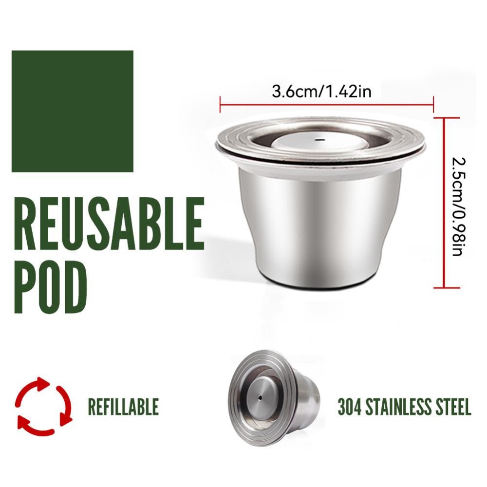 TME Reusable Pods สําหรับ Nespresso แคปซูลสแตนเลสแบบใช้ซ้ําได้ Crema Espresso ตัวกรองกาแฟ Reusable Pods อุปกรณ์กาแฟ - รูปที่ 7
