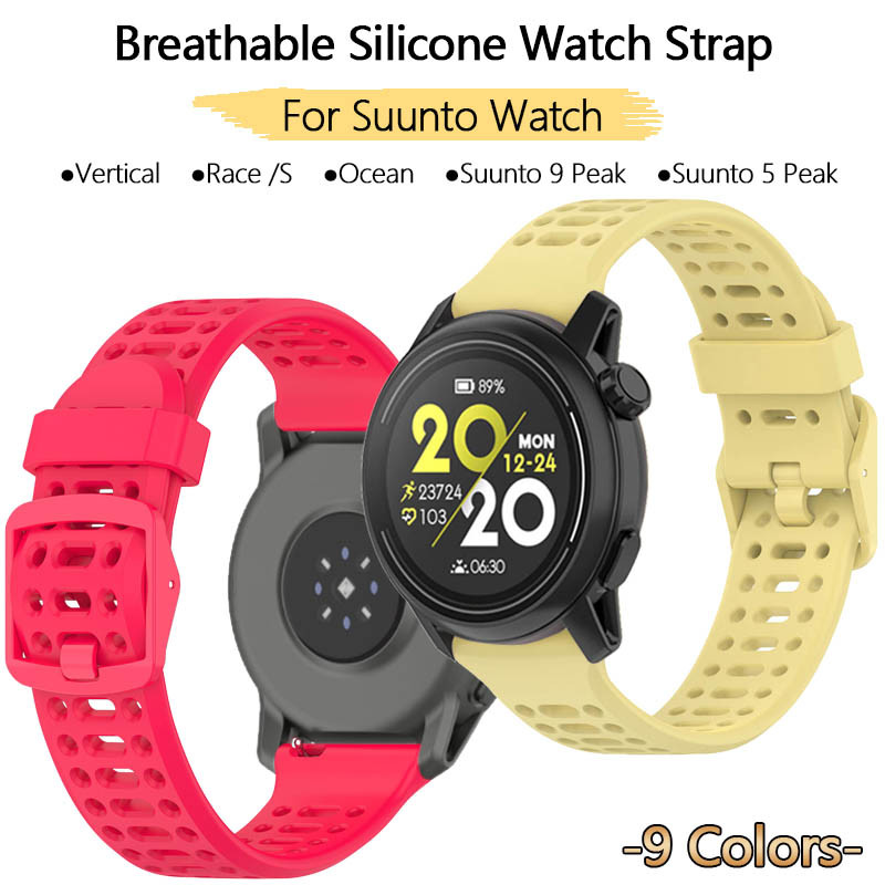 Breathable Liquid สายนาฬิกาซิลิโคนสําหรับ Suunto Race S แนวตั้ง Ocean 9 5 3 Peak Pro SmartWatch Ultr