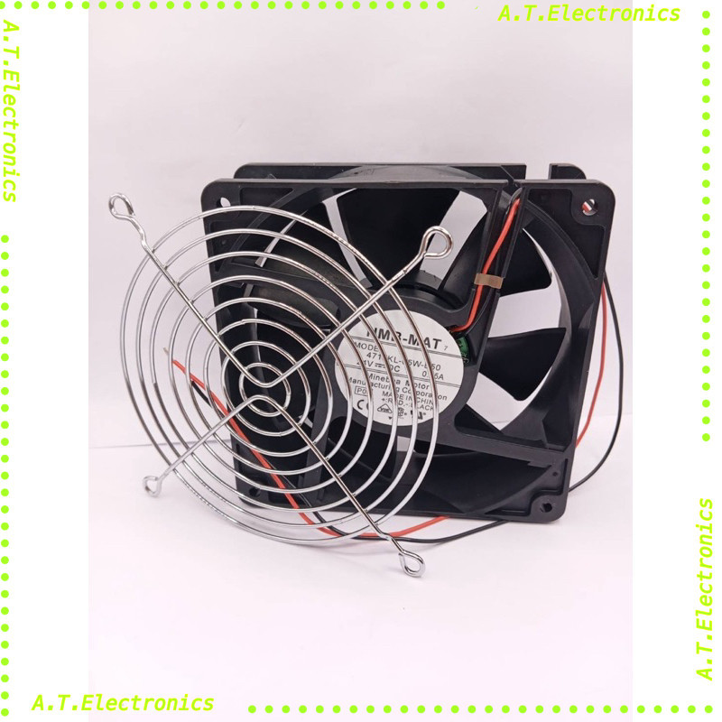 พร้อมส่ง! พัดลม4นิ้วครึ่ง+ตะแกรง NMB-MAT 7 MODEL 4715KL-05W-B50 2สาย 24V=DC 0.65a สินค้าถ่ายจากงานจร