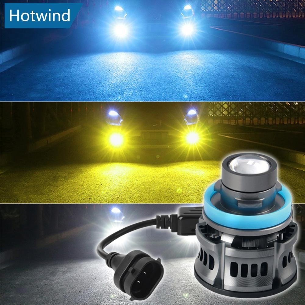 HW 1 PC 12V H7 H11 H8 H9 9006 HB4 ไฟหน้ารถเลนส์ LED หมอกหลอดไฟ LED หมอกโคมไฟสีขาวสีเหลืองน้ําแข็งสีฟ
