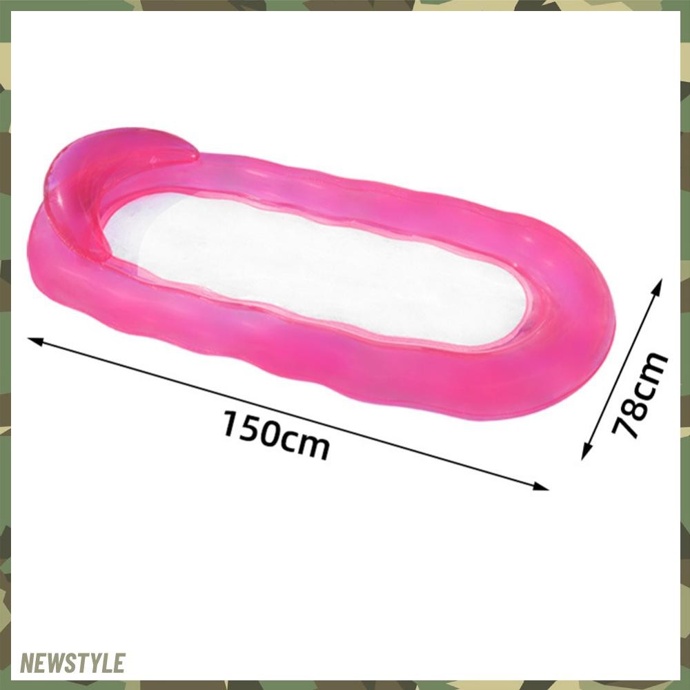 ส่งจากกรุงเทพ เปลญวนน้ําลอยน้ําแบบพกพา Hammcok Lounger PVC พับได้พร้อมพนักพิงพนักพิงพนักพิงพนักพิงฤดูร้อนชายหาดผู้ใหญ่ [newstyle.th] - รูปที่ 7