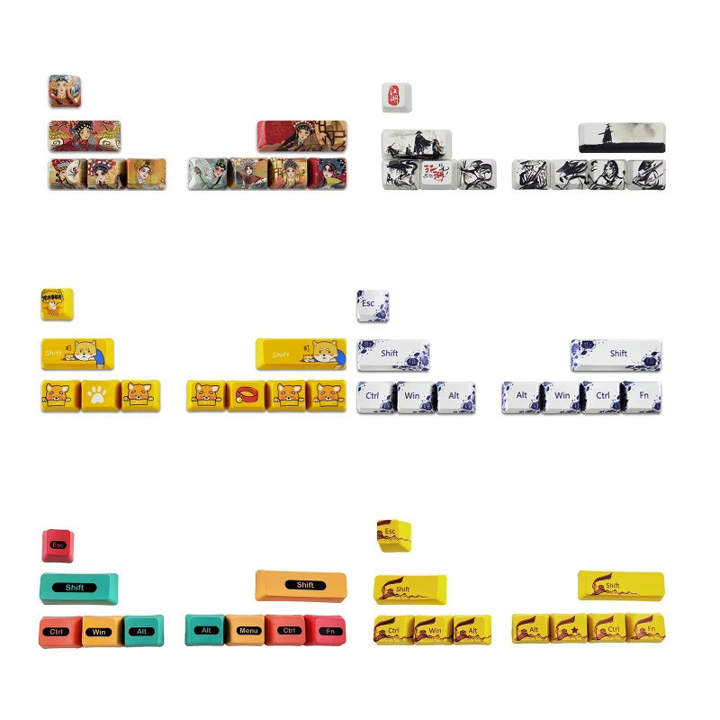 10 Pcs CMYK Dye Sub PBT Keycaps WIN Color Thermal Sublimation R1 SHIFT Large Key Position Supplement