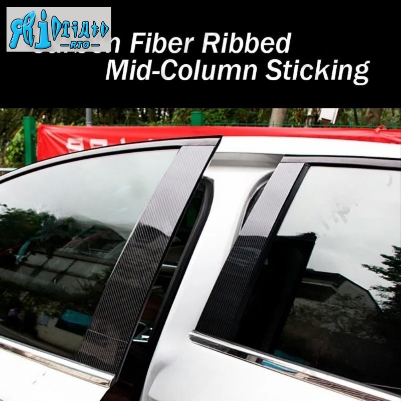 สําหรับ Honda Jazz Fit GD GE GK GS GR 2001-2022 6 ชิ้นรถหน้าต่างประตูคอลัมน์ BC BC เสาโพสต์ฝาครอบ Trim Glossy คาร์บอนไฟเบอร์สีดํากระจก PC วัสดุสติกเกอร์ - รูปที่ 4