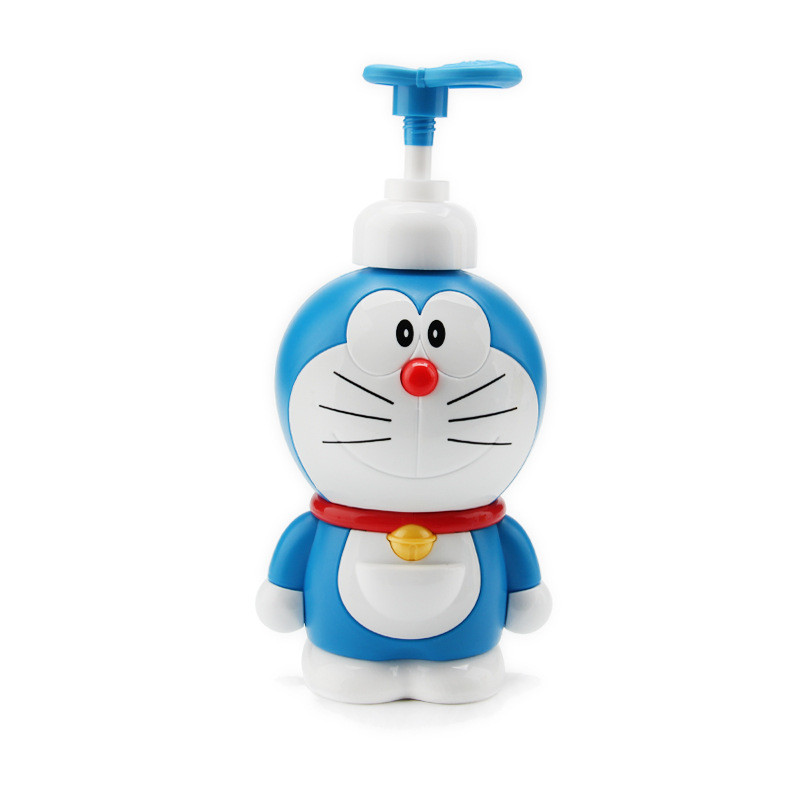 380ml การ์ตูนน่ารักสามมิติโดราเอมอนความงามล้างและดูแลขวดกดแชมพูเจลอาบน้ำโลชั่น