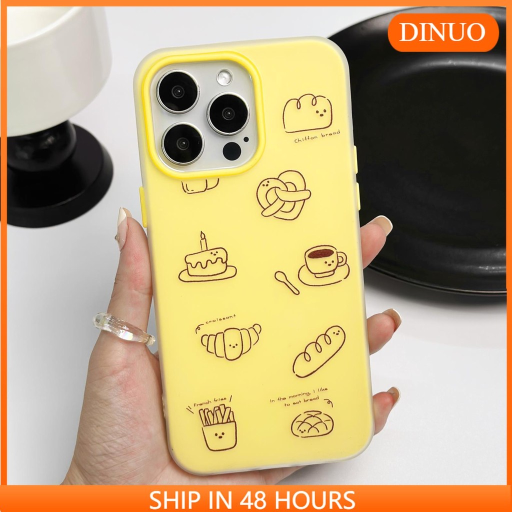 Bread Skin Feel Jelly Phone Case เหมาะสําหรับ iphone16/15/14promax/13/12/11/XR/XS/X/XSMAX-DINUO