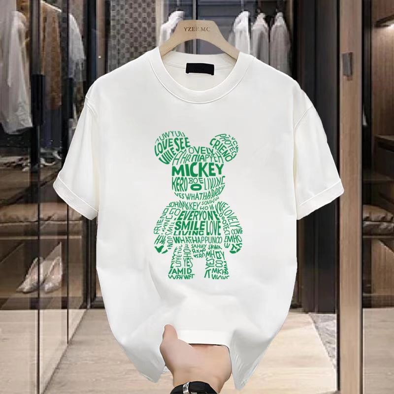 เสื้อยืด Oversize 100% ผ้าคอตตอน เสื้อยืดสีดําชาย สไตล์อเมริกัน สไตล์เกาหลี เสื้อผู้ชาย เสื้อยืดผู้ชาย