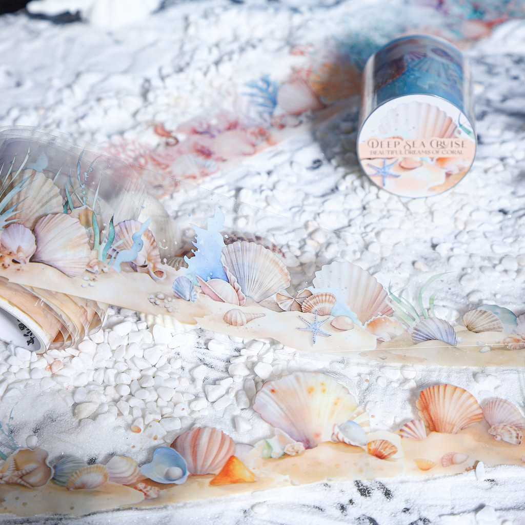 Undersea ทิวทัศน์ Washi เทป PET เทปสําหรับ Journaling Scrapbooking Crafting ใช้สติกเกอร์ As ของคุณ Junk Journals Planners หรือหัตถกรรม