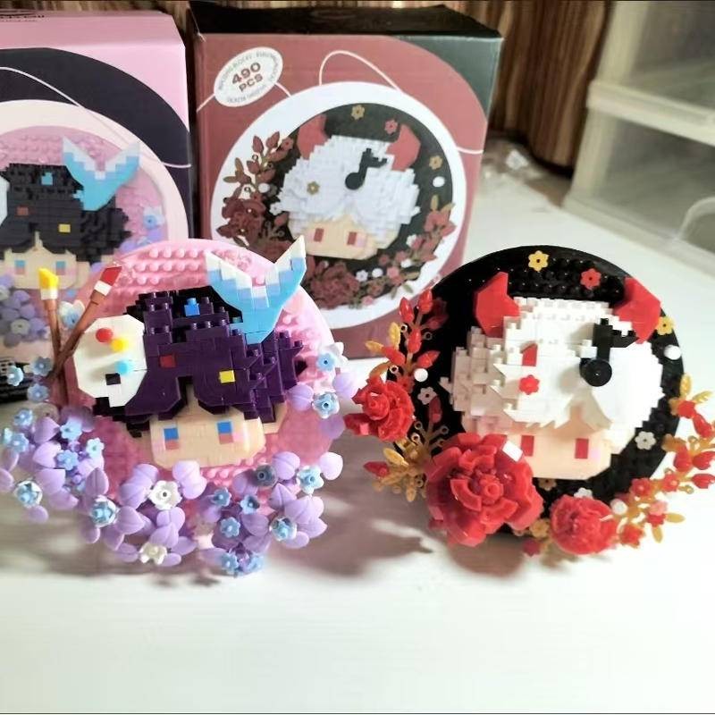 น่ารักการ์ตูน Mini Block Love และ Deepspace ของเล่น Xavier Zayne Rafayel ralayo Sylus Qin Che Shen Xinghui Li Shen Qi Yu DIY Building Figures Badge ขาตั้งจอแสดงผลสาว Xmas ของขวัญ