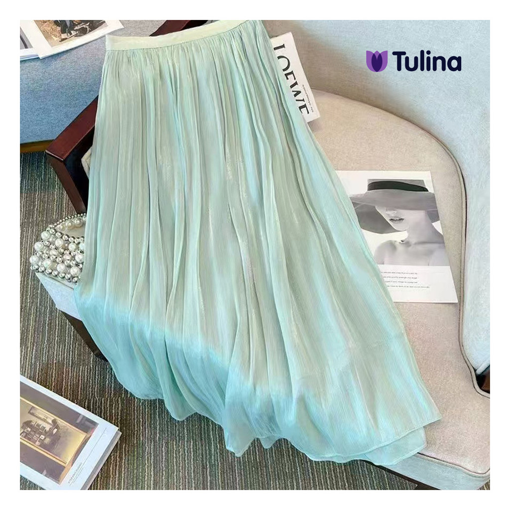 กระโปรงยาวทรงเอ สีพาสเทล สวยหวาน