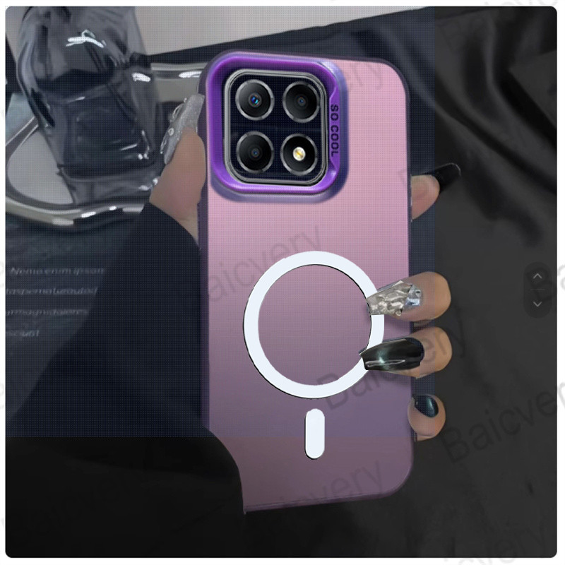 ปลอกสําหรับ Honor 200 สมาร์ท X7C 5G ALT-NX1 4G สีสัน Anti-Fingerprint ฝาครอบ IMD พร้อมสติกเกอร์แม่เหล็ก - รูปที่ 3