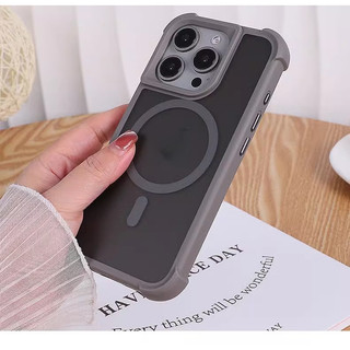 หรูหราสี่มุม anti drop magnetic Matte เคสโทรศัพท์สําหรับ iPhone 16 Pro Max 15 14 13 12 11 Pro Max 14/15/16 Plus ผิว sensitive anti ลายนิ้วมือ hard ฝาหลัง