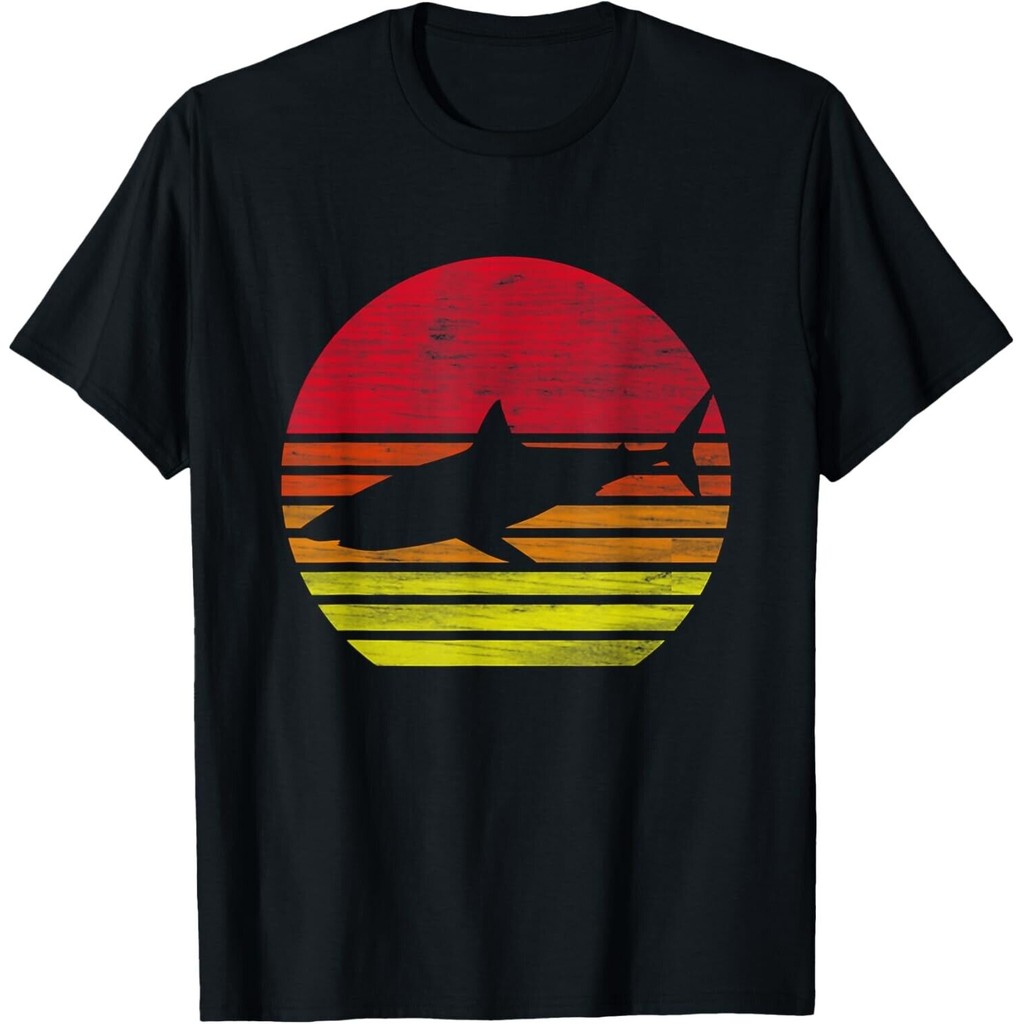 เสื้อยืด Retro Shark Sunset Gift