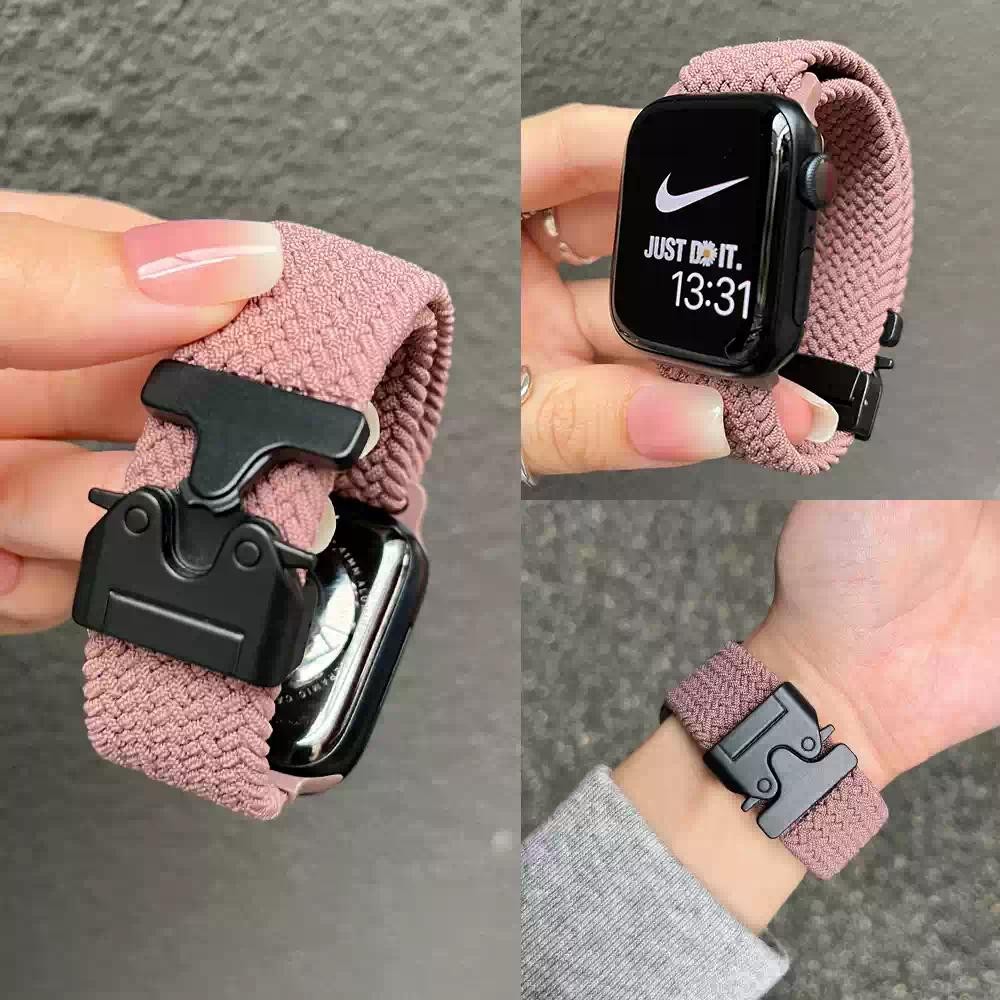 สไตล์ร่มชูชีพสายคล้องคอสําหรับ แอปเปิล ดู ชุด 10 9 8 7 6 5 4 กับ 3 2 1 พิเศษ/พิเศษ 2 สายไนลอนอ่อนสําหรับ ฉัน-ดู 46 มม.42 มม.44 มม.40 มม.45 มม.41 มม.38 มม.49 มม.สายนาฬิกา