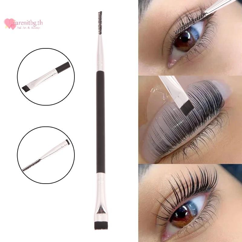 Renbg Double Headed Eyelash Perm Lifg แปรงแบบพกพาเคลือบขนตา Separag Lash Lift Eyelash Extension เครื่องมือรายละเอียดแปรง TH