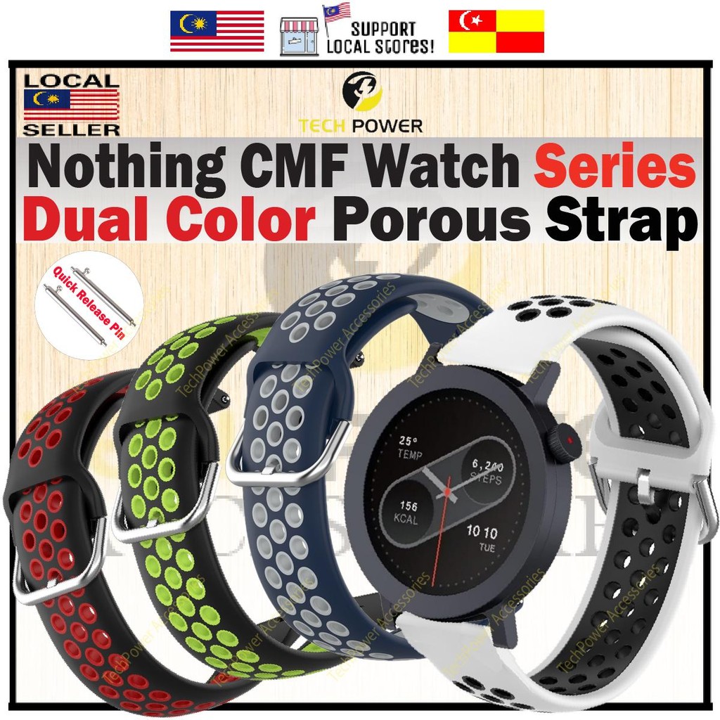 Nothing CMF Watch 3 Pro / Pro 2 / CMF Watch Pro Strap Dual Color Perforated Strap 22mm,Tali Jam Noth