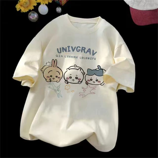 （พร้อมส่งจากกทม มาถึงใน 2วัน）เสื้อยืดแขนสั้นพิมพ์ลายใหม่ผ้าฝ้ายบริสุทธิ์หลวมและสะดวกสบายสำหรับผู้ชายและผู้หญิง