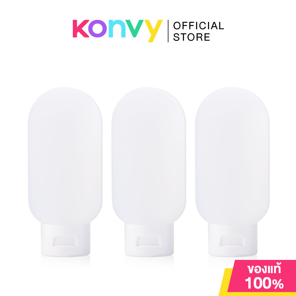 KVY Hose Travel Bottle Set [60ml x 3pcs] #White เควีวาย ชุดขวดแบ่งบรรจุ ขนาดพกพา ปริมาณ 60มล. 3 ชิ้น สีขาว.