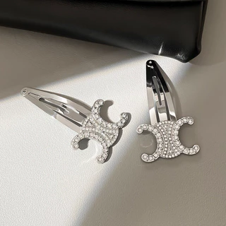 เครื่องประดับแฟชั่น ล่าสุดเพชรคู่ C-ตัวอักษร Hairpins สําหรับสุภาพสตรี INS แฟชั่นโลหะ BB คลิปสําหรับผู้หญิงอุปกรณ์เสริมผม