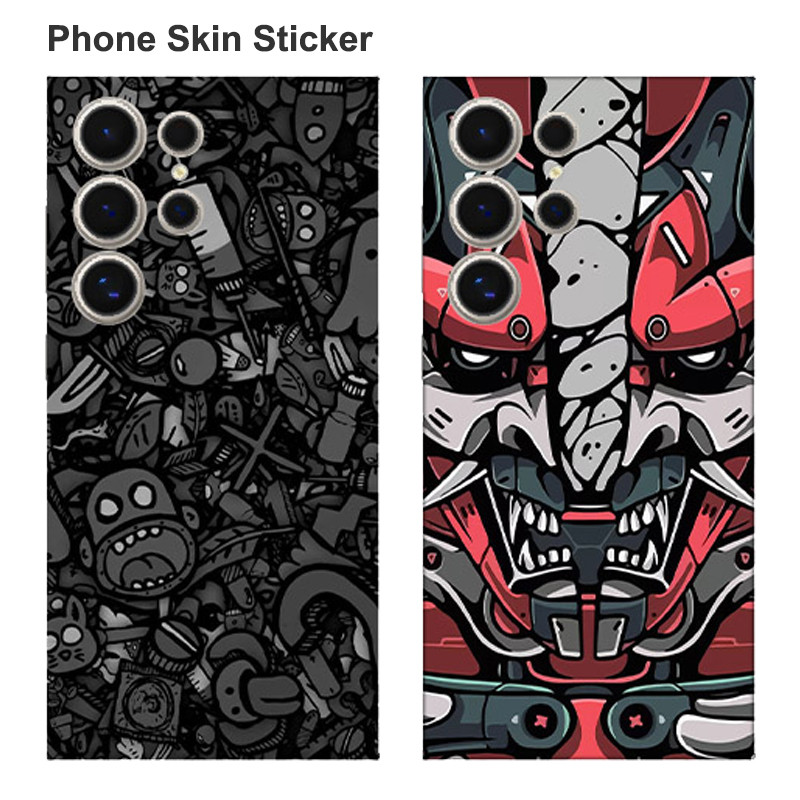 จีน-chic Decal Skin สําหรับ Samsung Galaxy S24 S25 S23 S22 S26 Ultra A54 A55 A56 5G กลับป้องกันหน้าจอฟิล์มที่มีสีสัน Matte สติกเกอร์