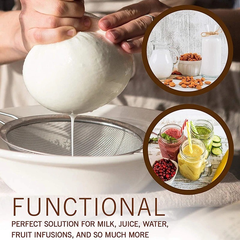 3/5/10 ชิ้นถุงกรองนมถั่วเหลือง / 100 ตาข่ายไนลอนถุงกรอง / ถุงกรองหูรูดในครัว / ตัวกรองอาหารแบบใช้ซ้ําได้ ตาข่ายสุทธิ - รูปที่ 4