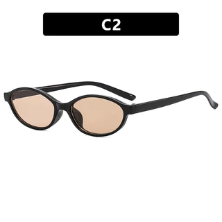สินค้าพร้อมCOD (San9)Fashion Oval Small Frame Cats Eye แว่นกันแดดกรอบพลาสติกสุภาพสตรี