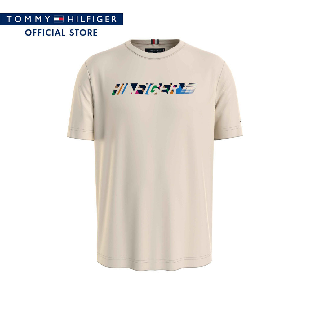Tommy Hilfiger เสื้อยืด ผู้ชาย รุ่น MW0MW34419 AEF - สีเบจ