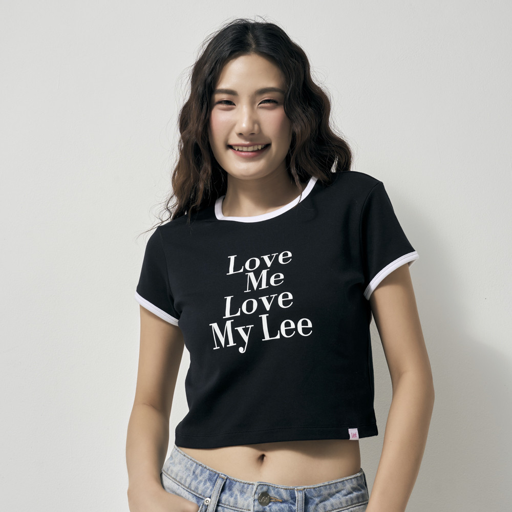 LEE เสื้อยืดแขนสั้นผู้หญิง คอลเลคชั่น Lee Pink รุ่น LE F324WTSSN36 สีดำ