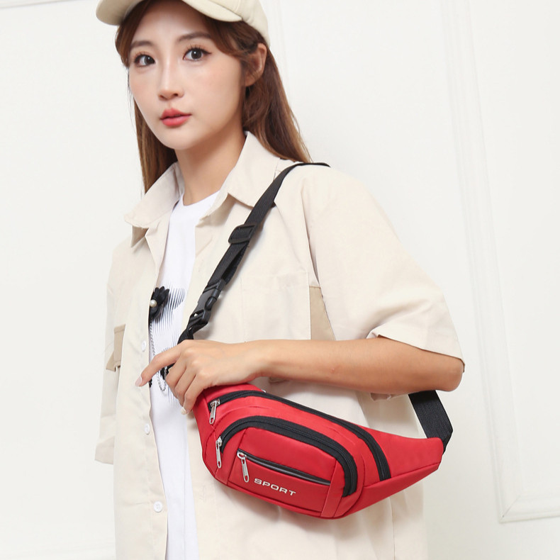 (w131)กระเป๋าคาดอก ผ้าไนล่อนหนา มี4ซิป สไตส์เกาหลี เท่ทันสมัย