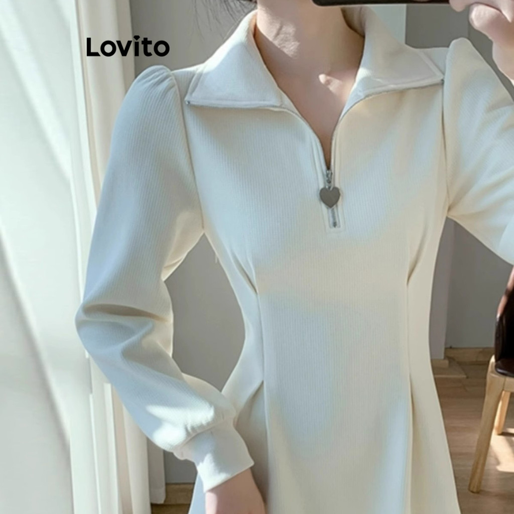 Lovito ชุดเดรสซิปธรรมดาสำหรับผู้หญิง LNA77655