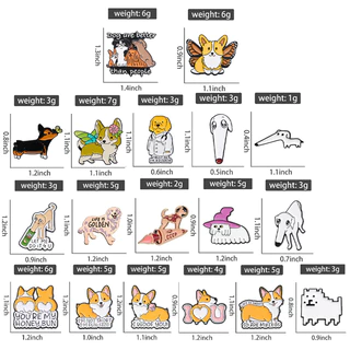น่ารักการ์ตูนสุนัขเคลือบ Pin ไซบีเรียน Husky Corgi เข็มกลัดสัตว์เลี้ยงสัตว์ป้ายกระเป๋าเป้สะพายหลังอุปกรณ์เสริมของขวัญสําหรับเพื่อน