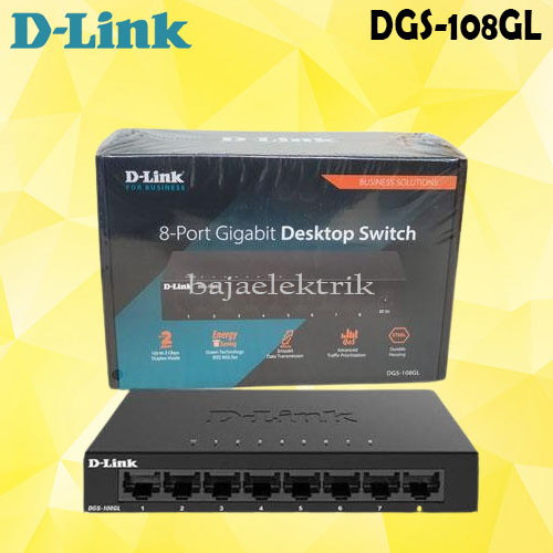 DLINK DGS 108GL SWITCH HUB 8 PORT GIGABIT