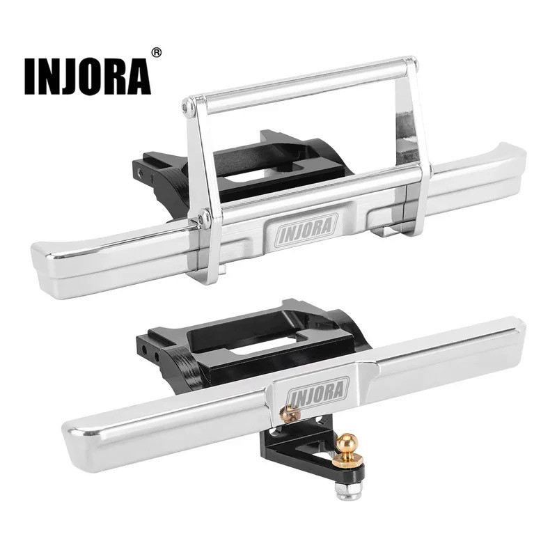 INJORA CNC Aluminum Front Rear Bumper for 1/18 RC Crawler TRX4M High Trail K10 Upgrade (4M-83)