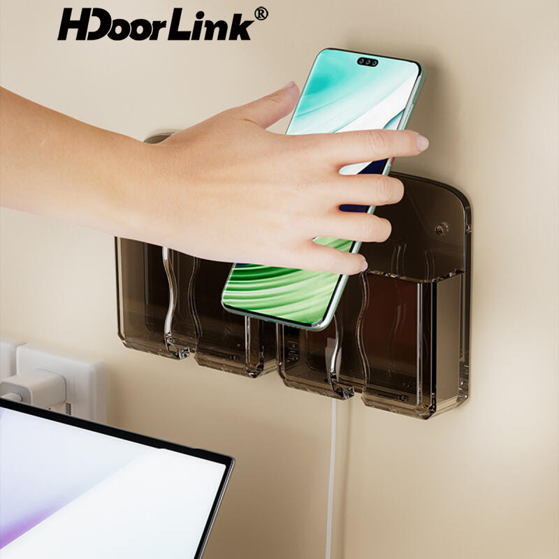 Hdoorlink Universal Mobile Phone Wall Holder Universal Mobile Phone Charge Storage Box Organizer TV Remote Control Hanging Stand Bracket แท่นชาร์จ