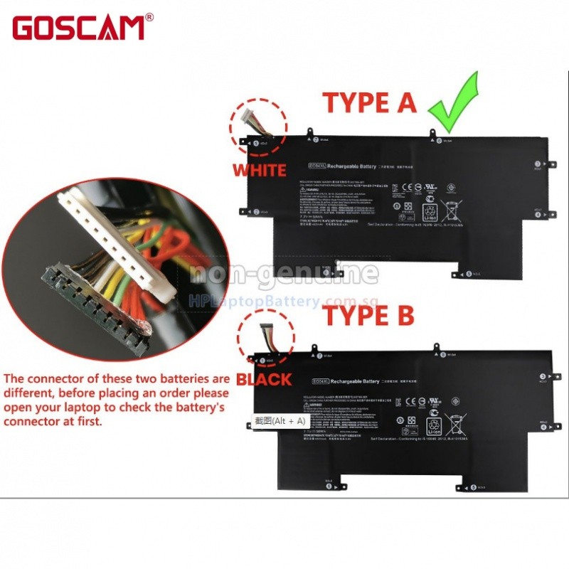 ✿E004xl แบตเตอรี่แล็ปท็อปสำหรับ HP EliteBook Folio G1 827927-1b1 828226-005 HSTNN-I73C Eo04xl