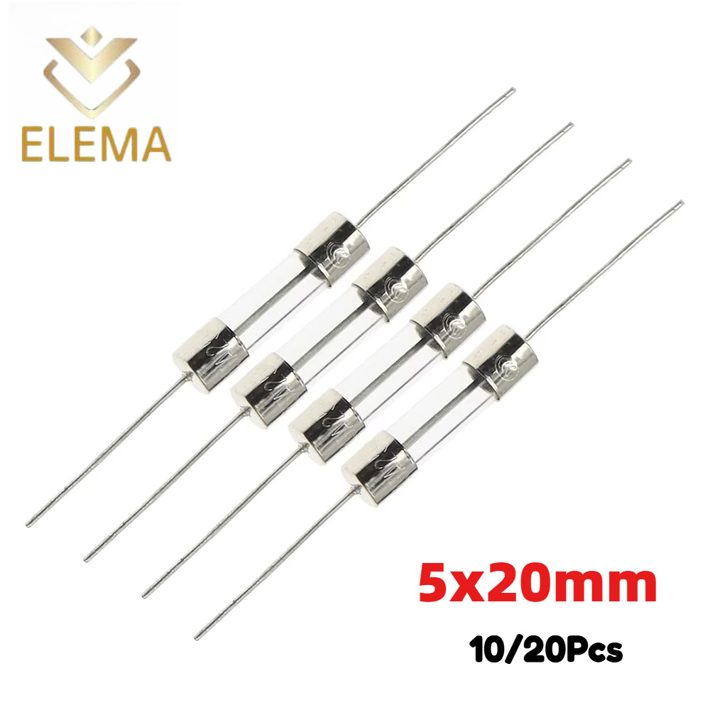 ฟิวส์แก้วพร้อมพิน 5*20 มม.250V แก้ว Fus 2A/3A/5A/8A/10A/12A/15A/20A สําหรับเตาแม่เหล็กไฟฟ้า