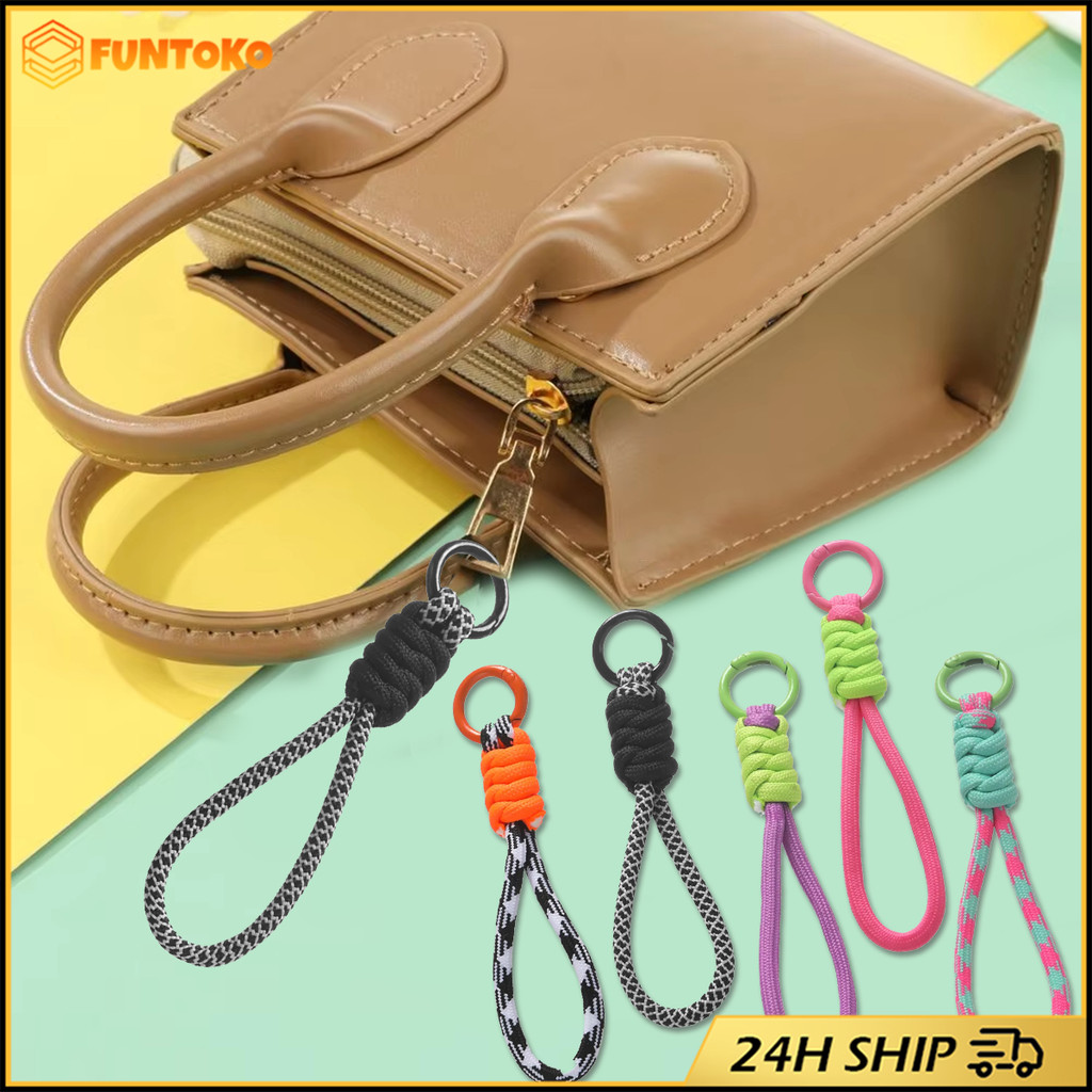 สินค้ามีคุณภาพ เชือกคล้องพวงกุญแจรถ สายคล้องมือถือ แบบสั้น เส้นเล็ก DIY ถักเชือก