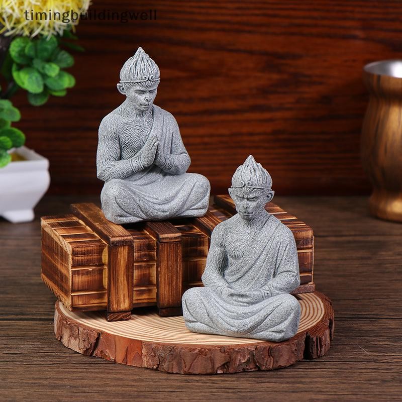 Twth SunWuKong Monkey King Figurines Retro สํานักงานเดสก์ท็อปตกแต่งเครื่องประดับรถขนาดเล็ก Bronze Home Decor ของขวัญ QDD