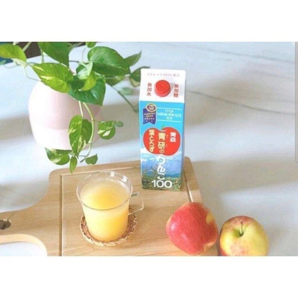 น้ำแอปเปิ้ลญี่ปุ่นจากอาโอโมริ Apple Juice จาก Aomori ขนาด 1 ลิตร กล่องใหญ่ จุใจ **ลอตใหม่**