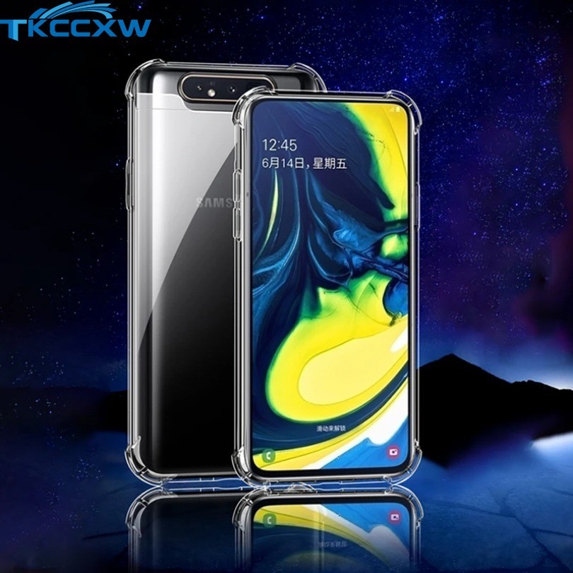 สูง Qualtiy นุ่มโปร่งใสเคสโทรศัพท์สําหรับ Samsung Galaxy A80 A90 5G Capa หรูหราถุงลมนิรภัยซิลิโคนกันกระแทกปกหลังที่อยู่อาศัย