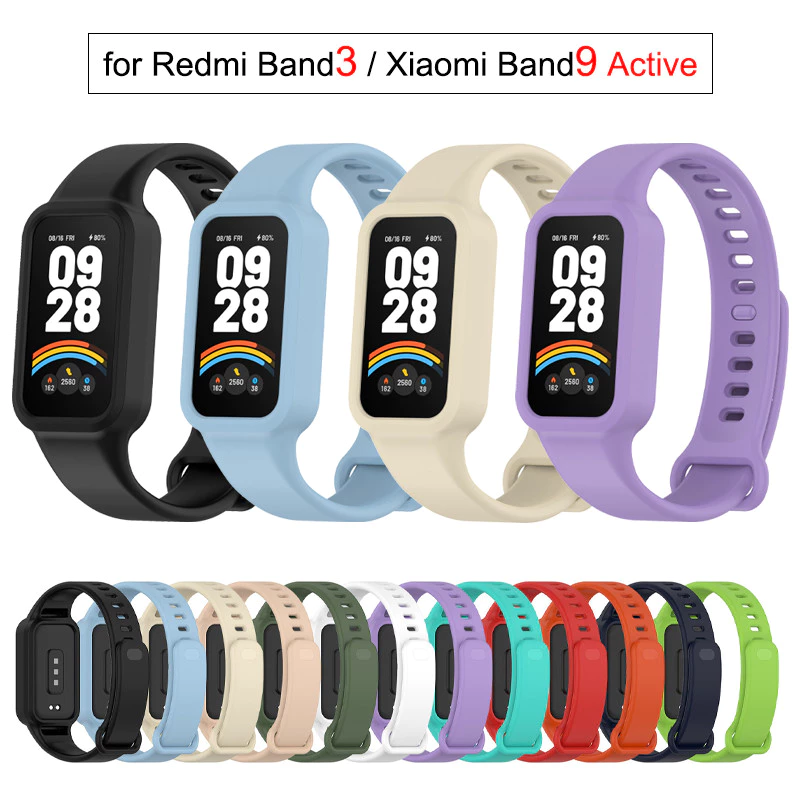 สายรัดข้อมือซิลิโคนแบบถอดเปลี่ยนได้สําหรับ Redmi Band 3 Xiaomi Smart Band 9 Active