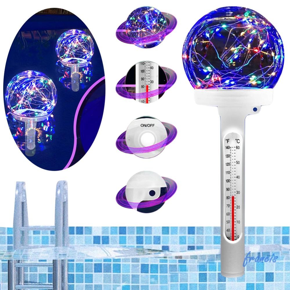 Hot เครื่องวัดอุณหภูมิน้ําสระว่ายน้ําลอยน้ํา Solar-Powered Pool Temperature Gauge สําหรับ Pon [Francis.th]