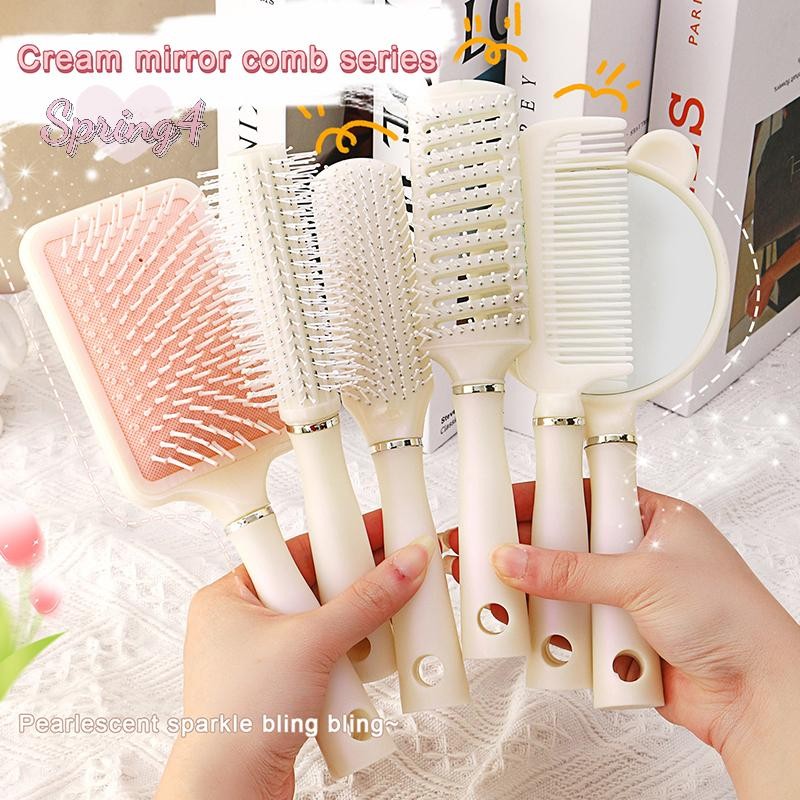 <Spring4> ผู้หญิงผมตรงจัดแต่งทรงผมหวี Mermaid Curly Hair Comb Air Cushion Hollow-Out หวี Anti-Tangle Static หวี Hairdressing เครื่องมือ Nice
