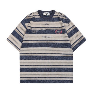 Eershenshi แขนสั้นผู้ชาย American Design Sense Niche ลายเสื้…