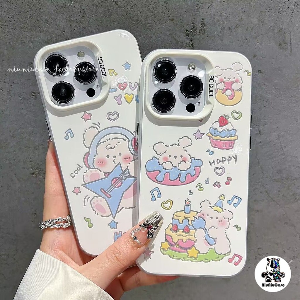 เค้กวันเกิด เคสแมว เคสไอโฟนหรูหราไฮโซ เคสโทรศัพท์ For IPhone 11 13 12 14 15 16 Pro 8P 7P X XR XS Max SE เคส กันกระแทก