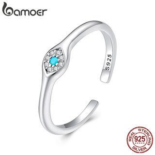 Bamoer 925 Sterling Sliver เปิดแหวน Evil Eye ประณีตแฟชั่นเคร…